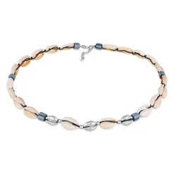 Elli "Choker Glas Beads | Kauri Muscheln< Halsketten|Silber