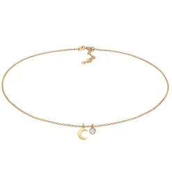 Elli "Choker Halbmond | Mondstein (Weiß)< Symbol-schmuck|Halsketten