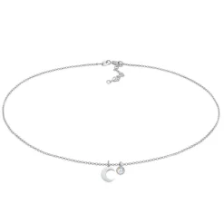 Elli "Choker Halbmond | Mondstein (Weiß)< Symbol-schmuck|Halsketten