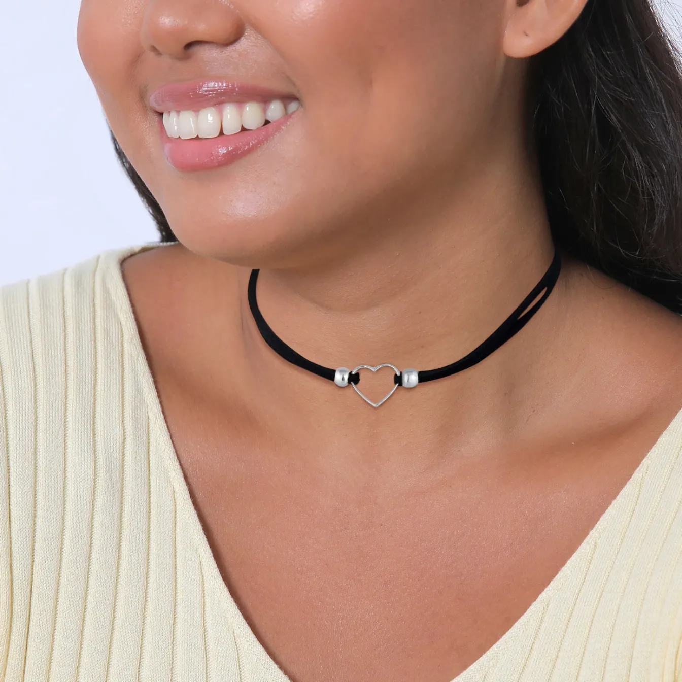 Elli "Choker Herz | Kunstleder< Symbol-schmuck|Herz-schmuck