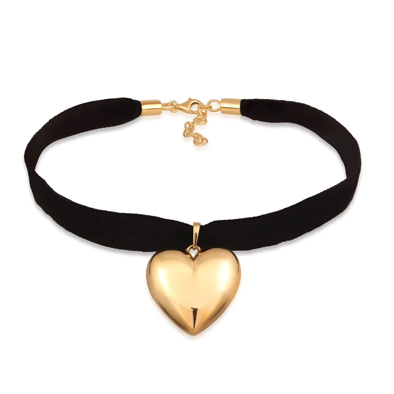 Elli "Choker Herz Anhänger< Vergoldet|Symbol-schmuck