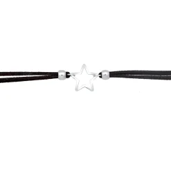 Elli "Choker Kreis | Kunstleder< Halsketten|Silber
