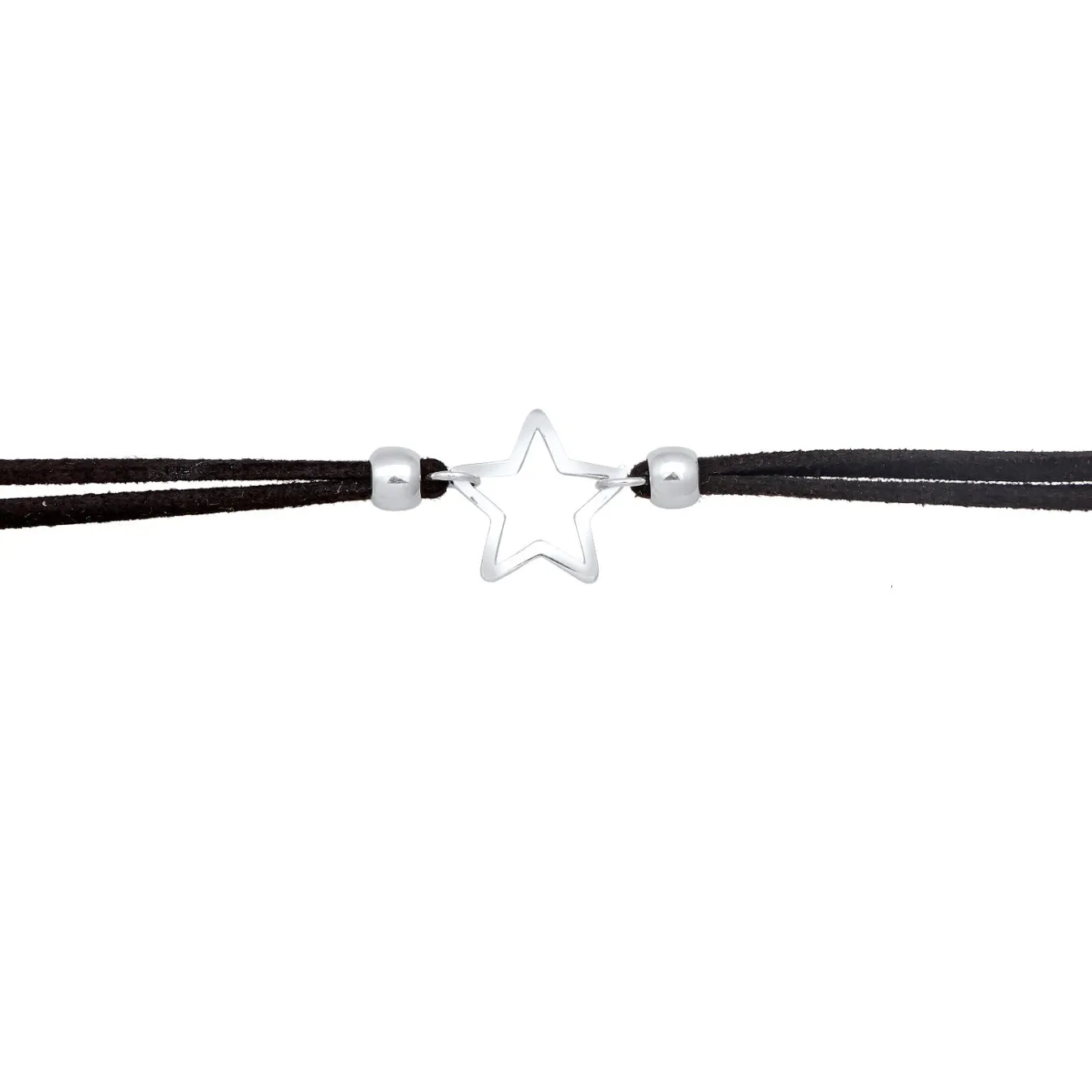 Elli "Choker Kreis | Kunstleder< Halsketten|Silber