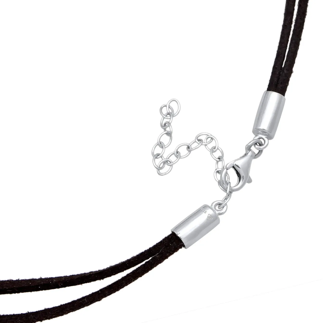 Elli "Choker Kreis | Kunstleder< Halsketten|Silber