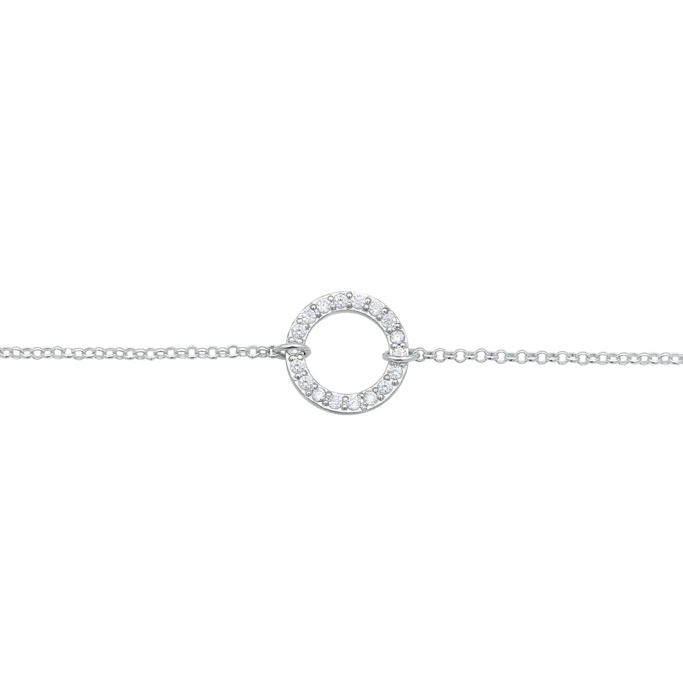 Elli "Choker Kreis Geo | Zirkonia Kristalle (Weiß)< Halsketten|Silber