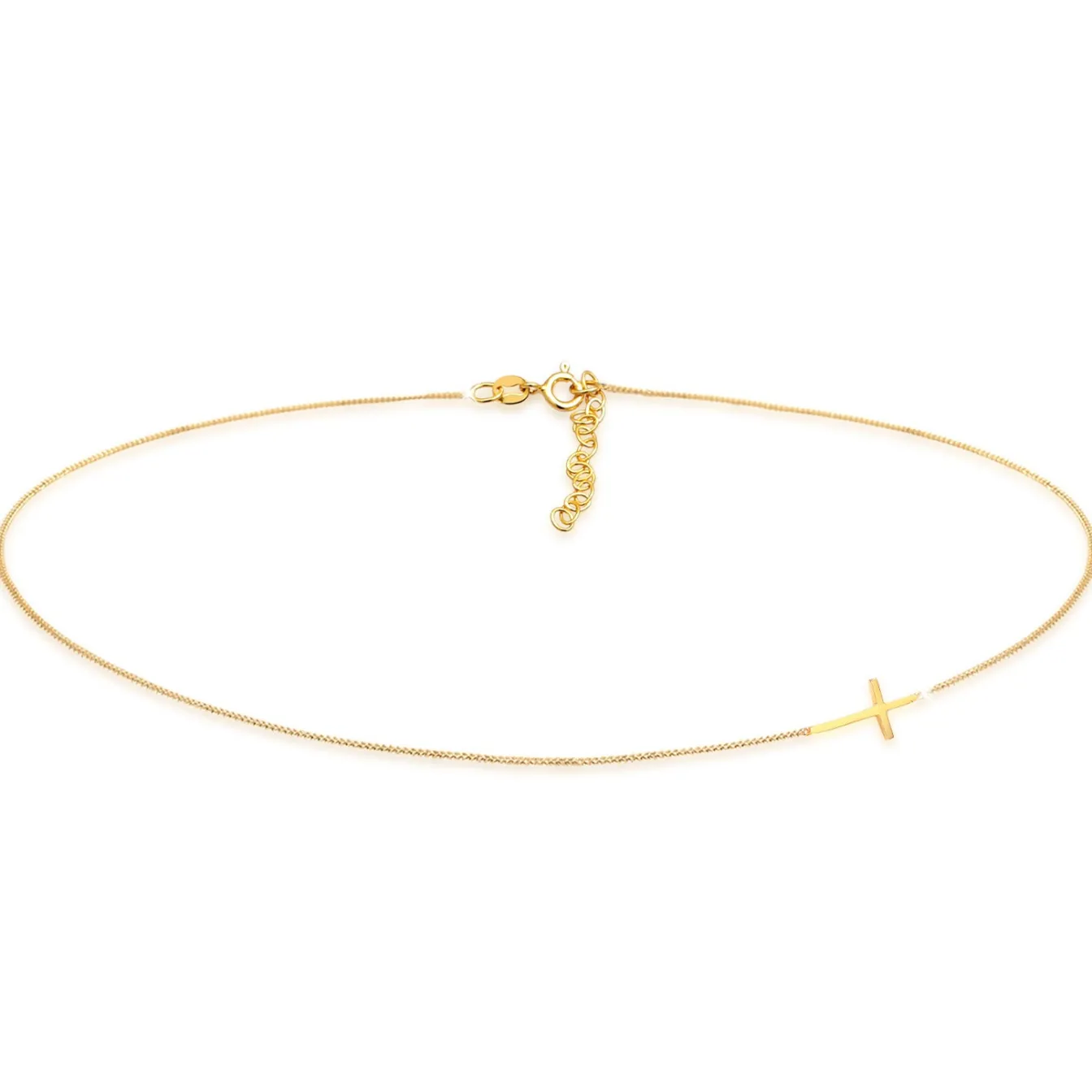 Elli "Choker Kreuz< Silber|Roségold