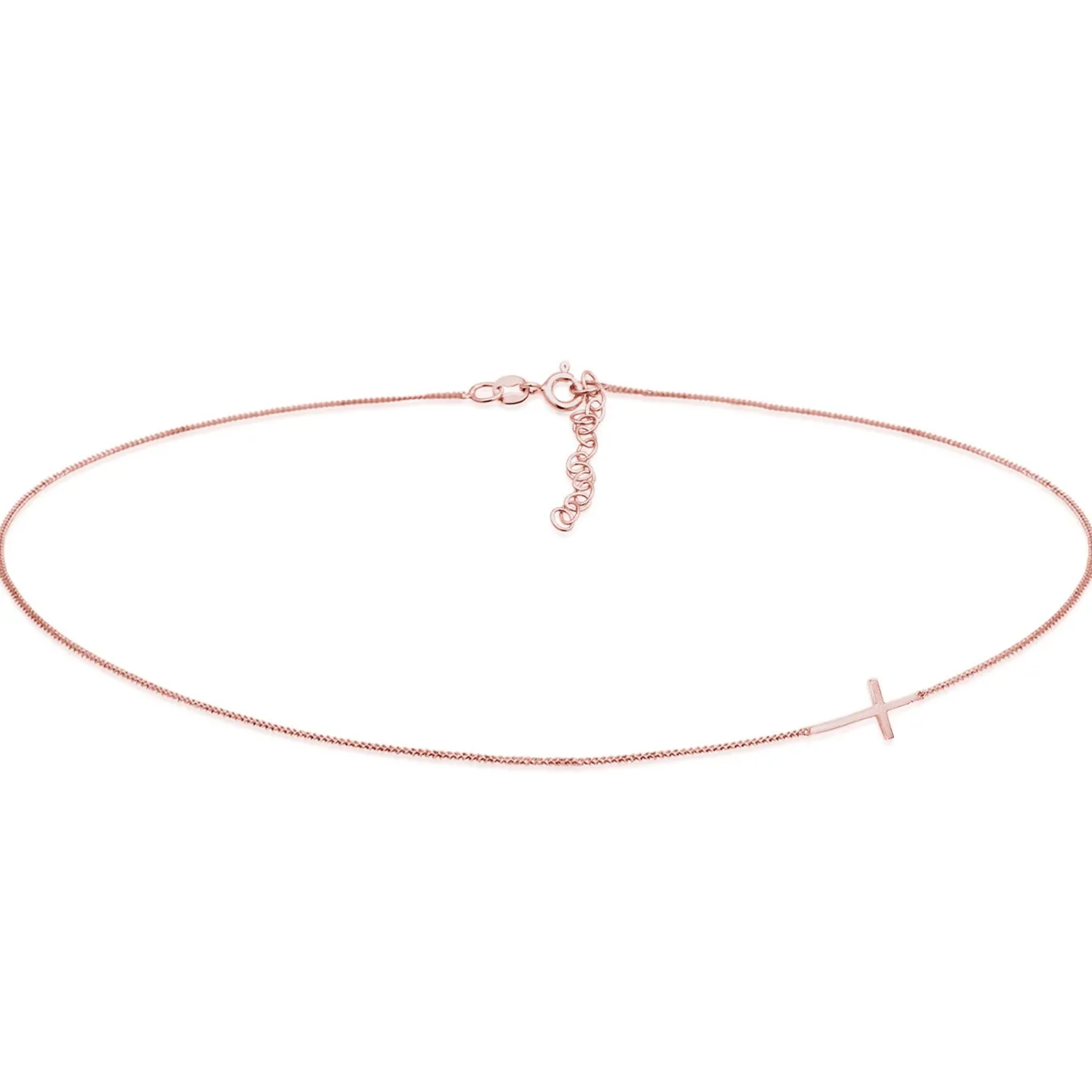 Elli "Choker Kreuz< Silber|Roségold