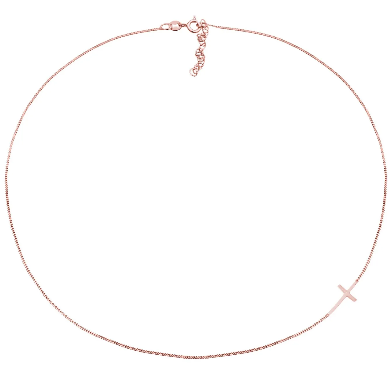 Elli "Choker Kreuz< Silber|Roségold