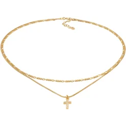 Elli "Choker Kreuz Anhänger | Zirkonia (Weiß)< Symbol-schmuck|Halsketten