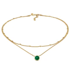 Elli "Choker Kugel | Achat (Grün)< Halsketten|Silber