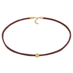 Elli "Choker Kugel | Kunstleder (Schwarz)< Halsketten|Silber