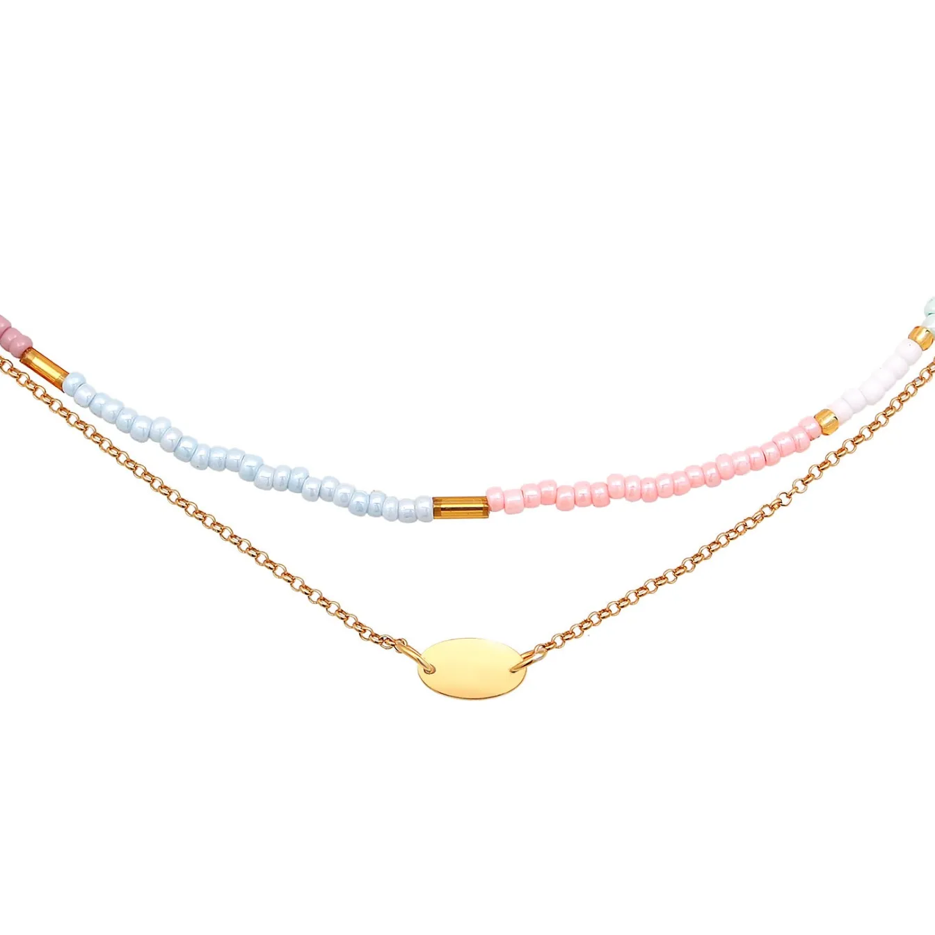 Elli "Choker Layer Beads< Halsketten|Vergoldet