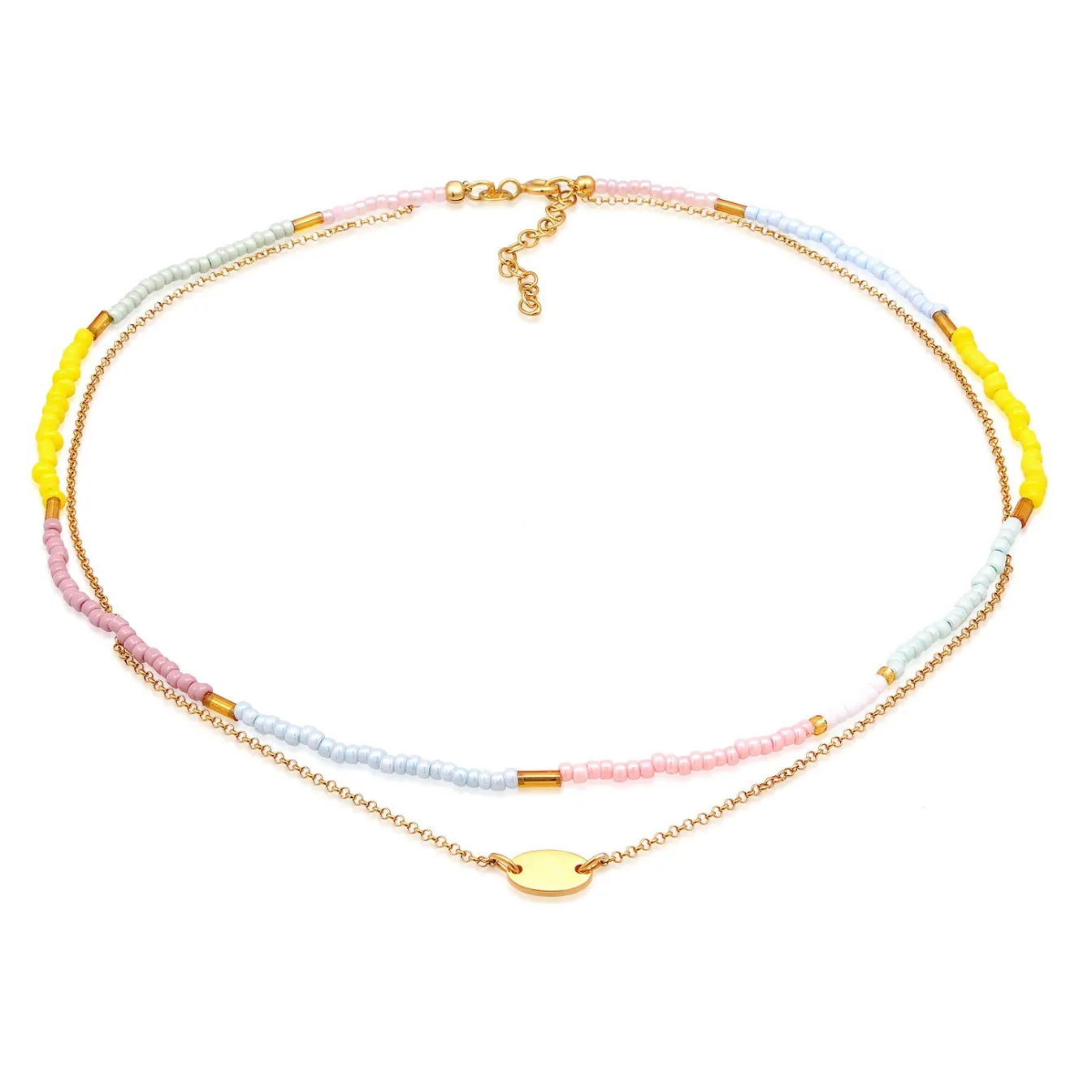 Elli "Choker Layer Beads< Halsketten|Vergoldet