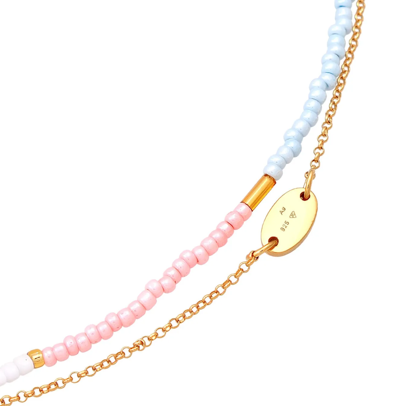 Elli "Choker Layer Beads< Halsketten|Vergoldet