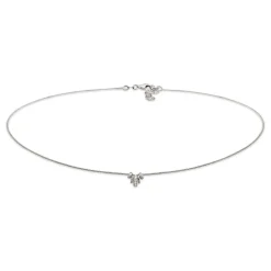 Elli "Choker mit Anhänger | Glas Kristalle (Weiß)< Vergoldet|Halsketten