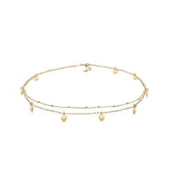 Elli "Choker Plättchen< Halsketten|Vergoldet