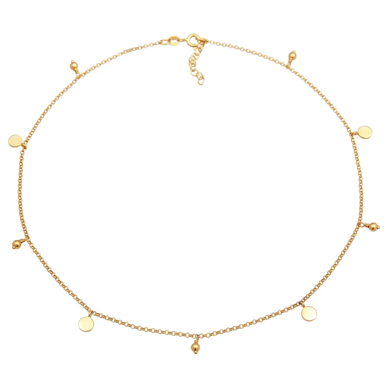 Elli "Choker Plättchen< Halsketten|Vergoldet