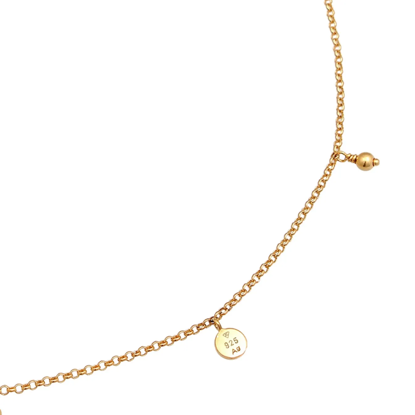 Elli "Choker Plättchen< Halsketten|Vergoldet