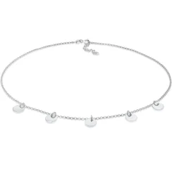 Elli "Choker Plättchen Anhänger< Halsketten|Silber