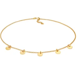 Elli "Choker Plättchen Anhänger< Halsketten|Silber