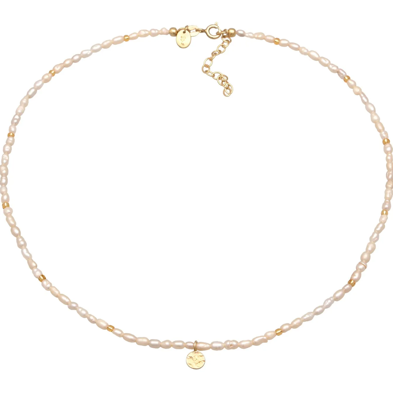 Elli "Choker Plättchen| Süßwasserperlen< Perlen|Halsketten