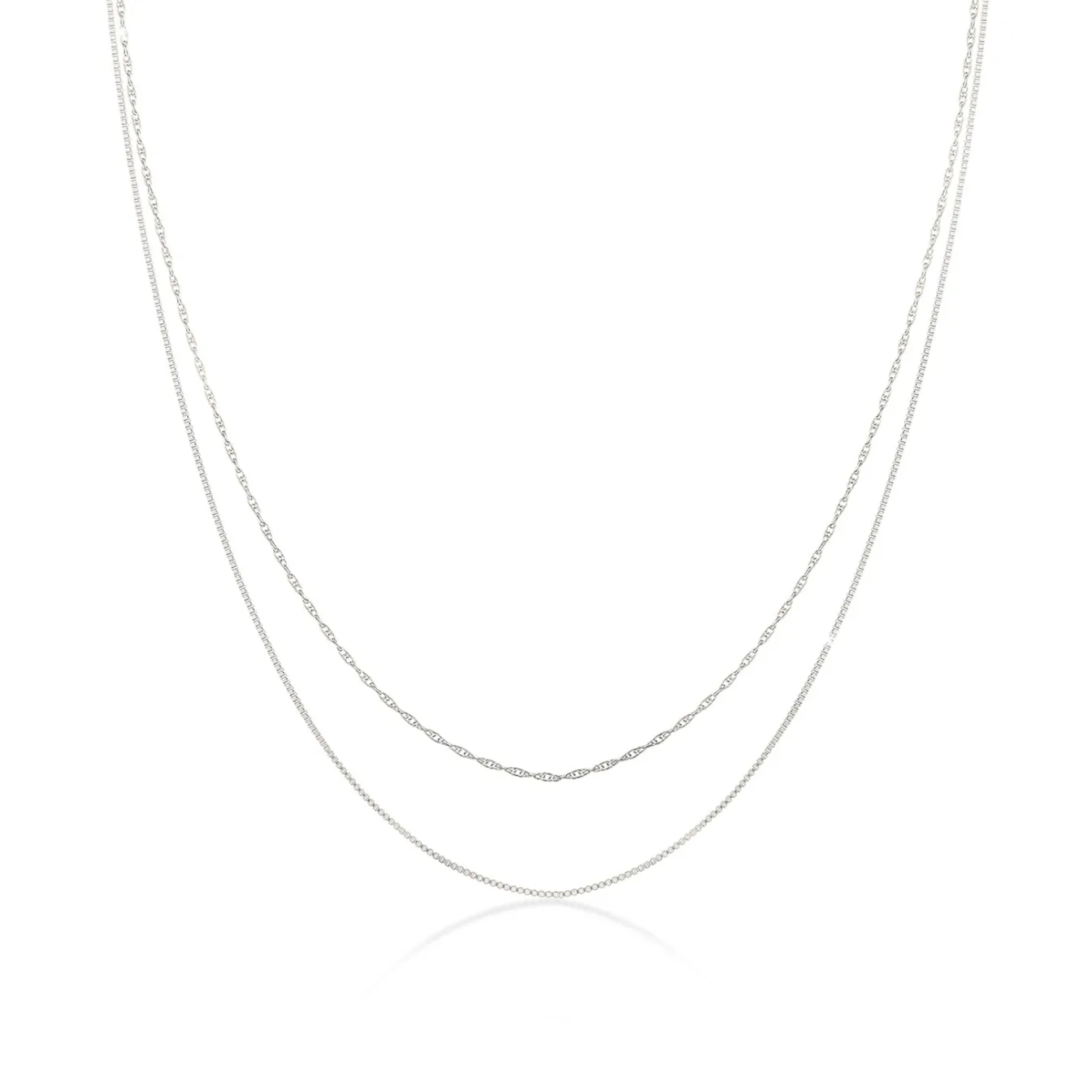 Elli "Choker Set Glieder- & Venezianerkette< Silber|Halsketten
