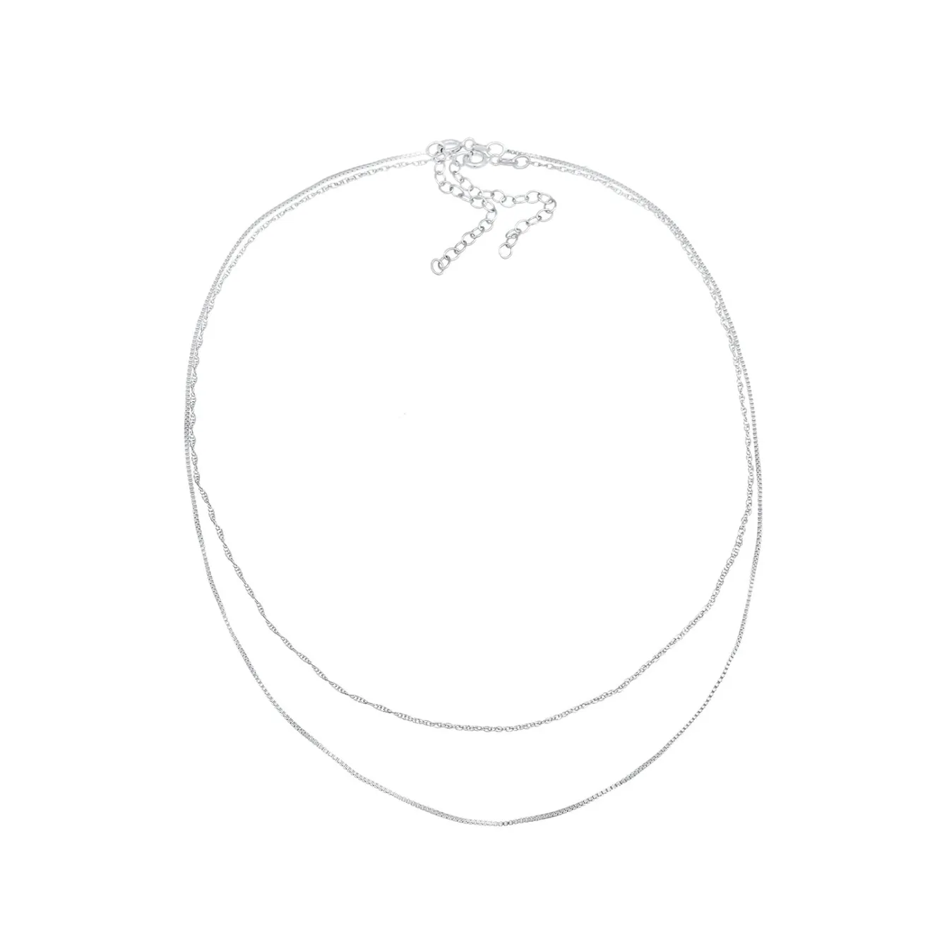Elli "Choker Set Glieder- & Venezianerkette< Silber|Halsketten