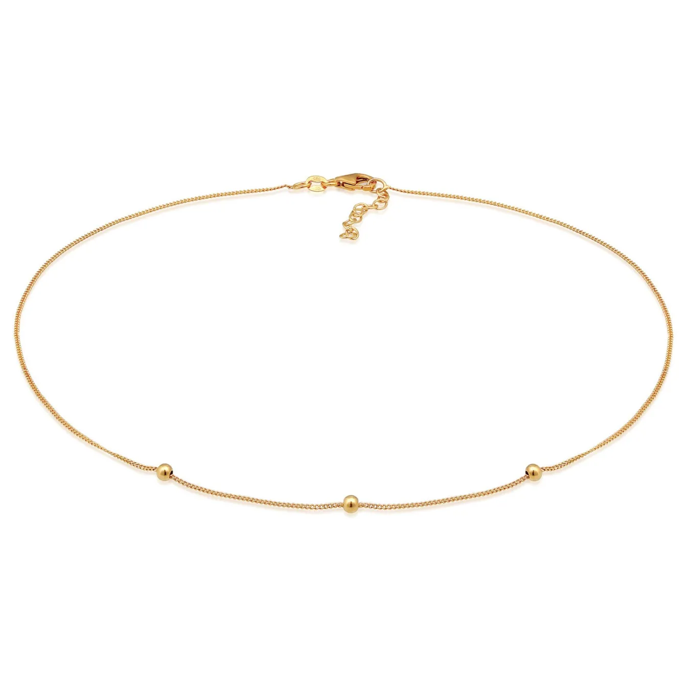 Elli "Choker Silberkugeln< Halsketten|Vergoldet