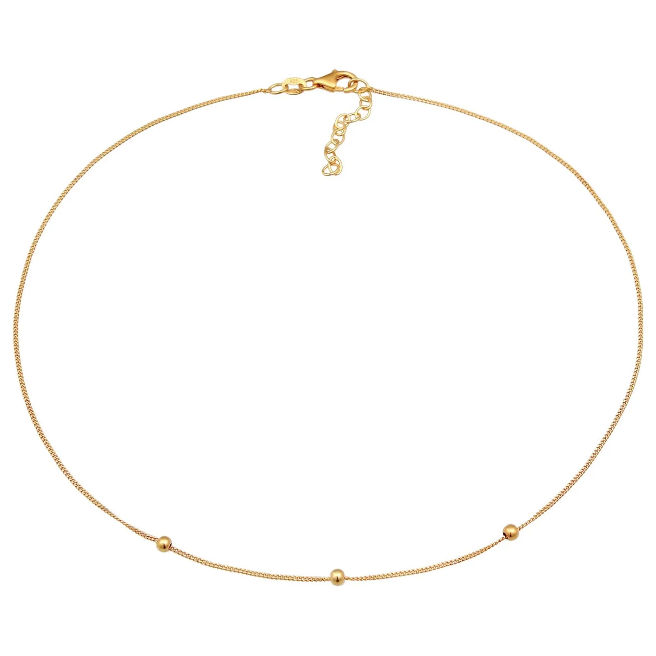 Elli "Choker Silberkugeln< Halsketten|Vergoldet