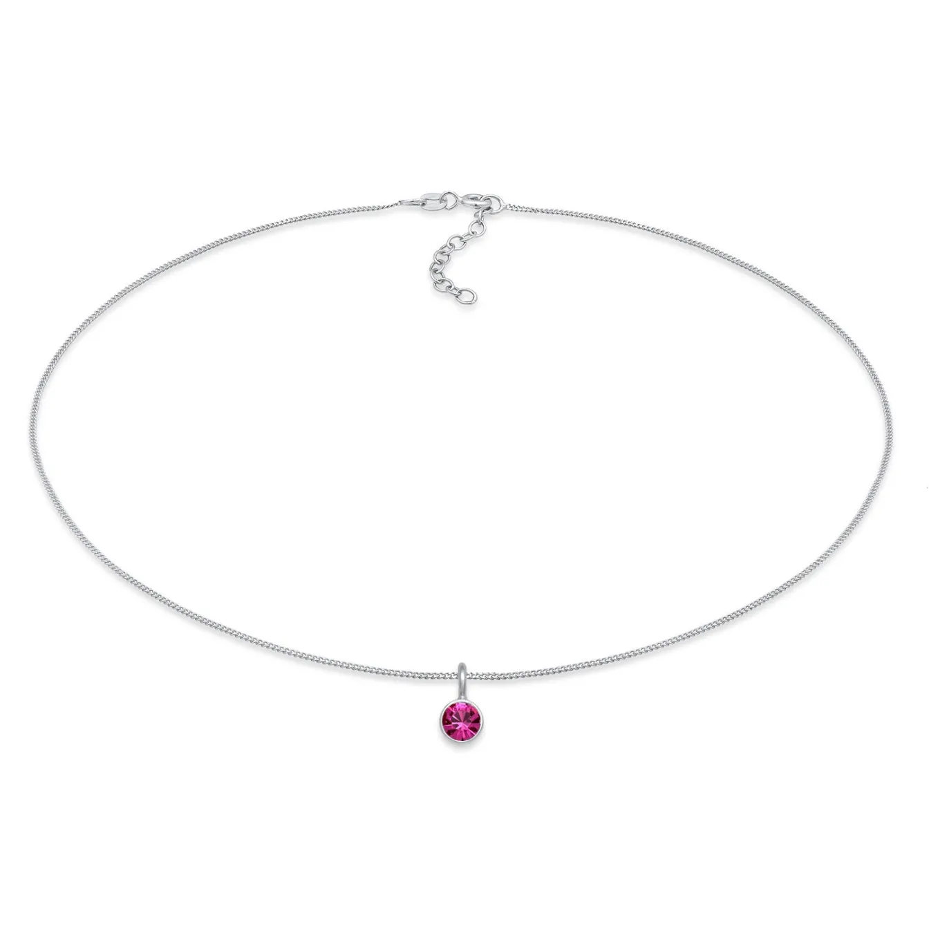Elli "Choker Solitär | Kristall (Rot)< Vergoldet|Halsketten