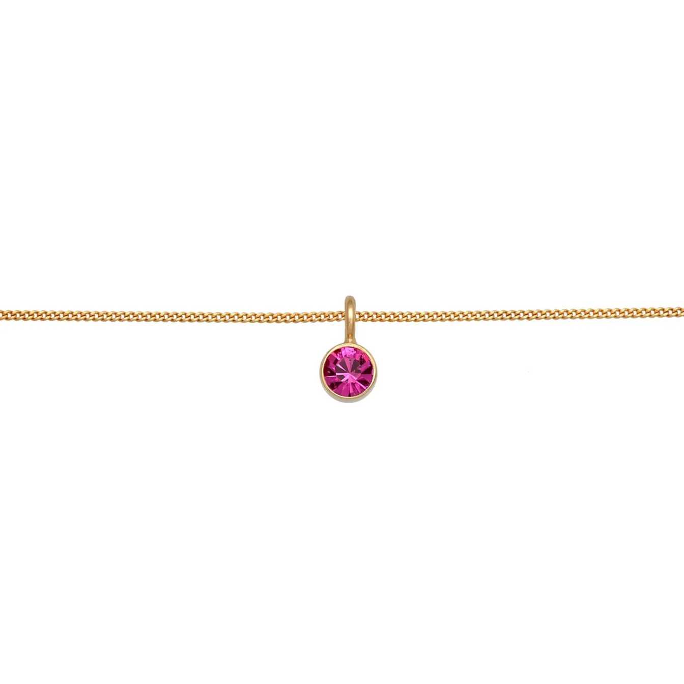 Elli "Choker Solitär | Kristall (Rot)< Vergoldet|Halsketten