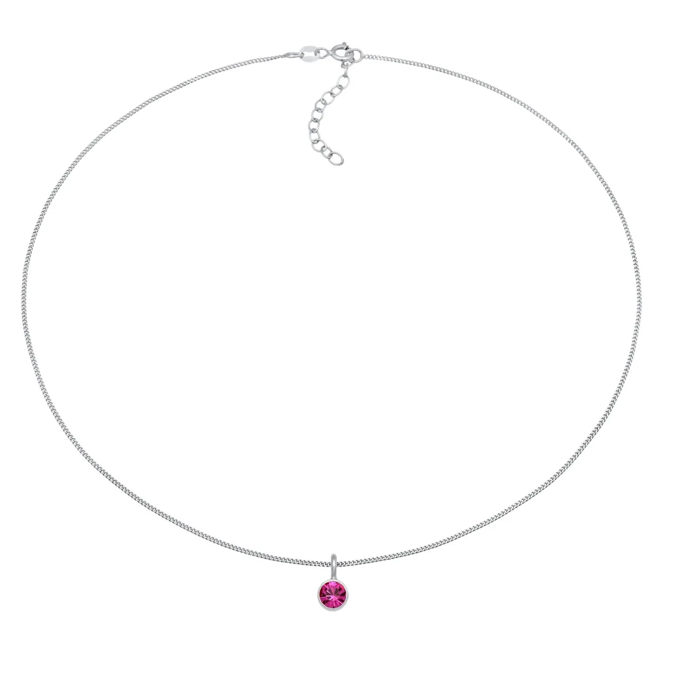 Elli "Choker Solitär | Kristall (Rot)< Vergoldet|Halsketten