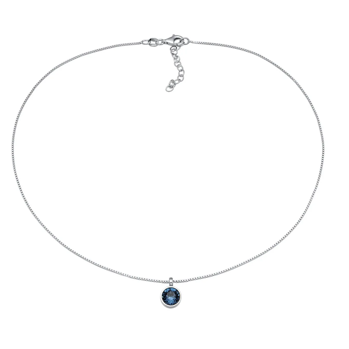Elli "Choker Solitär | Kristall (Weiß)< Silber|Halsketten