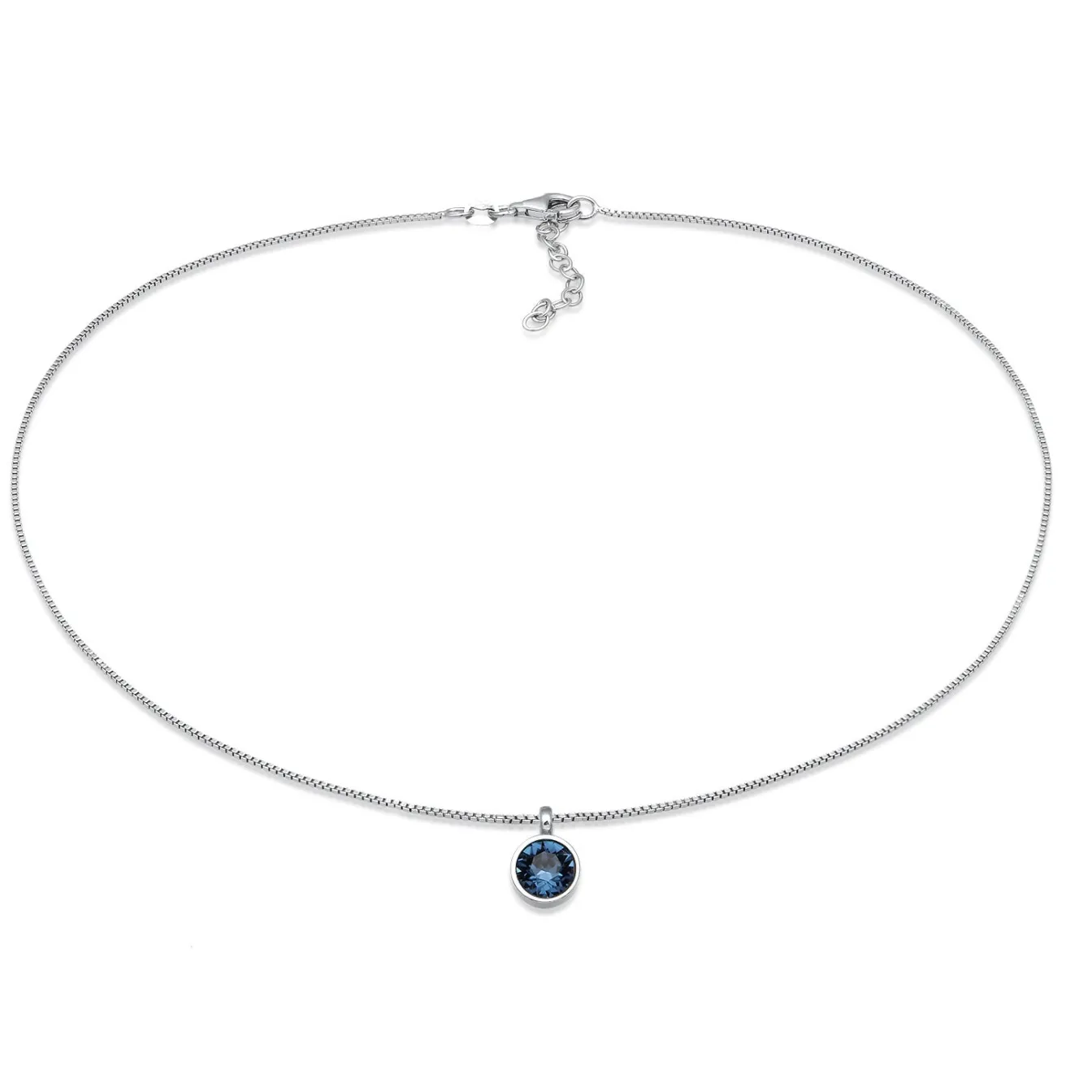Elli "Choker Solitär | Kristall (Weiß)< Silber|Halsketten