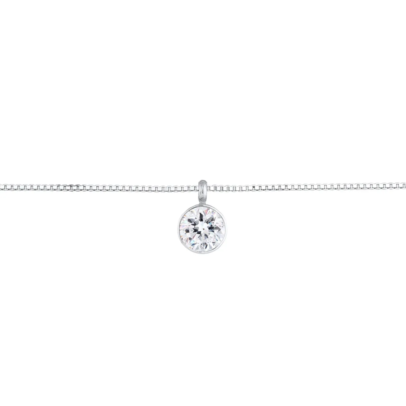 Elli "Choker Solitär | Kristall (Weiß)< Silber|Halsketten