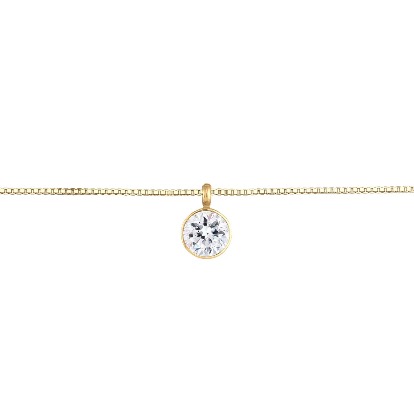 Elli "Choker Solitär | Kristall (Weiß)< Silber|Halsketten