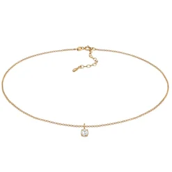 Elli "Choker Solitär | Zirkonia (Weiß)< Roségold|Halsketten