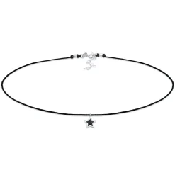 Elli "Choker Stern | Emaille, Textil< Halsketten|Silber