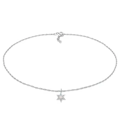 Elli "Choker Stern | Opal (Weiß)< Halsketten|Silber