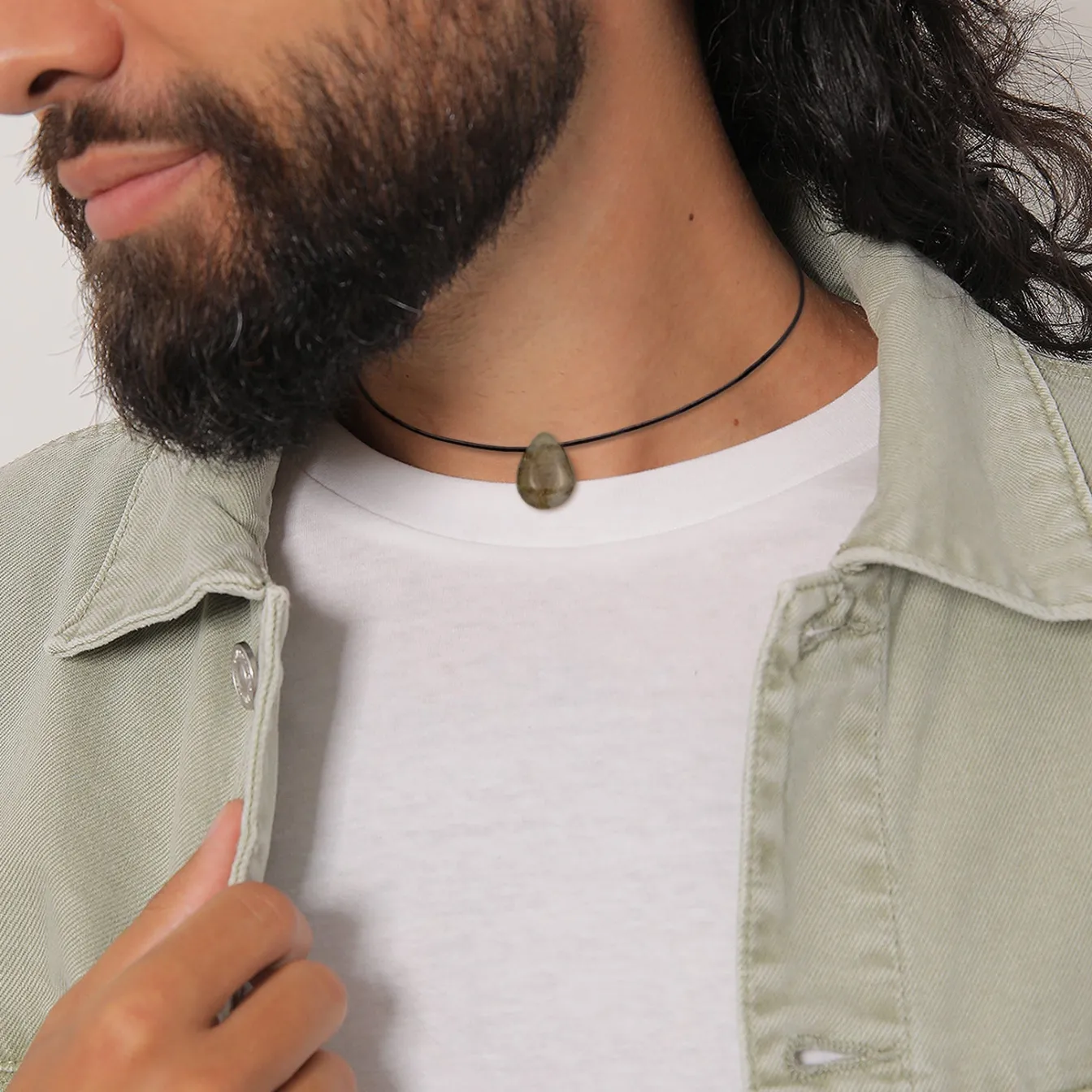 Elli "Choker Tropfen | Satin, Labaradorit< Halsketten