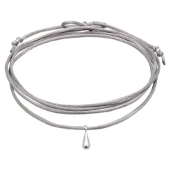 Elli "Choker Tropfen Anhänger | Satin (Grau)< Halsketten