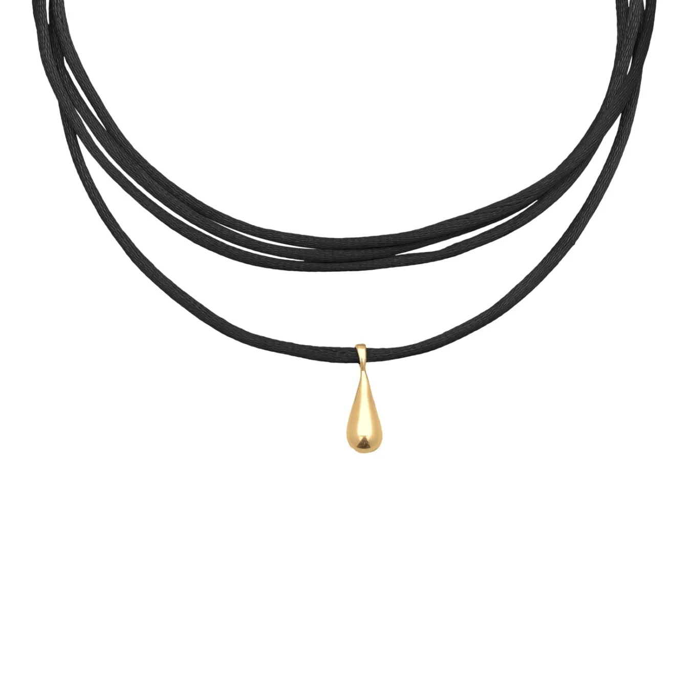 Elli "Choker Tropfen Anhänger | Satin (Grau)< Halsketten