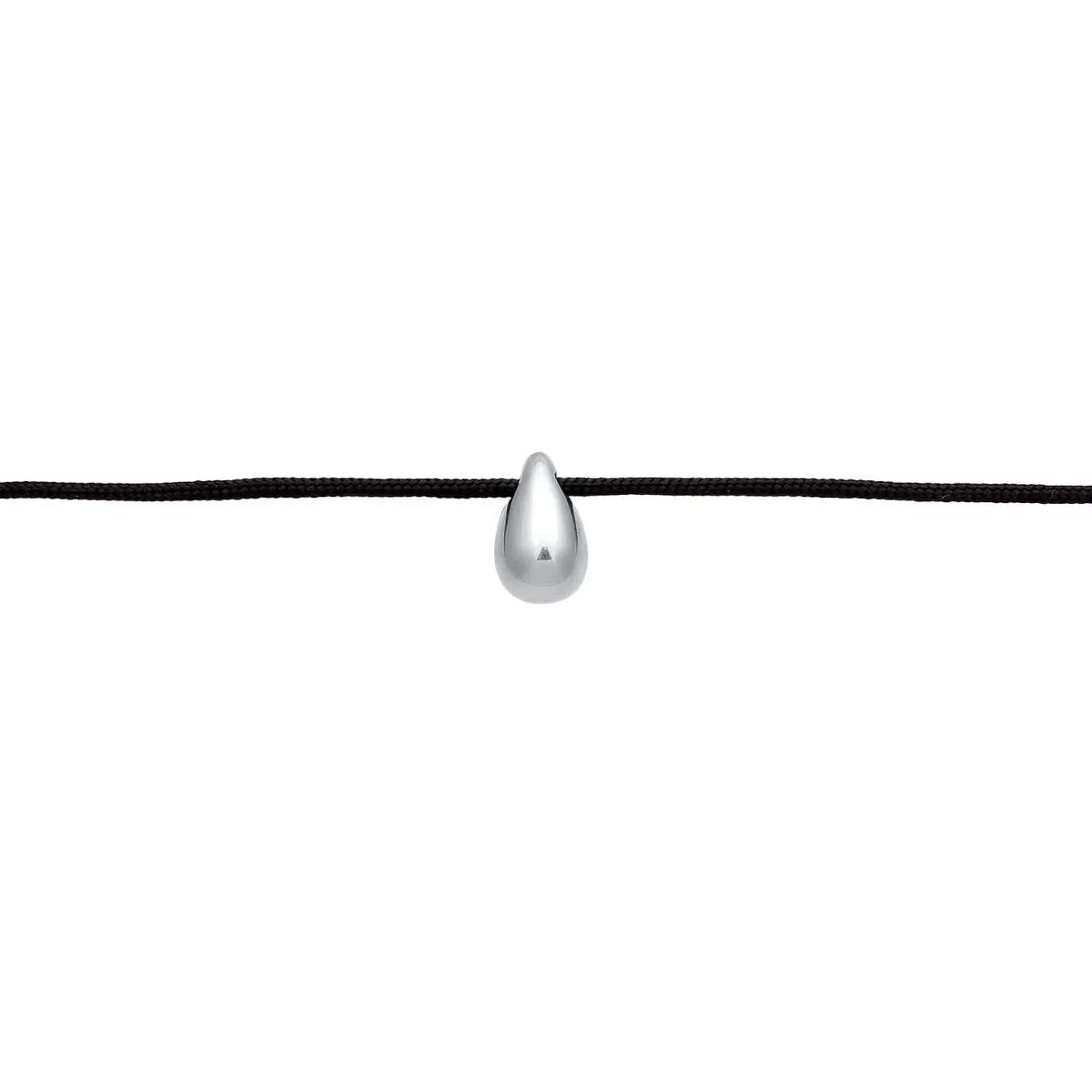 Elli "Choker Tropfenanhänger | Nylon (Schwarz)< Vergoldet|Halsketten