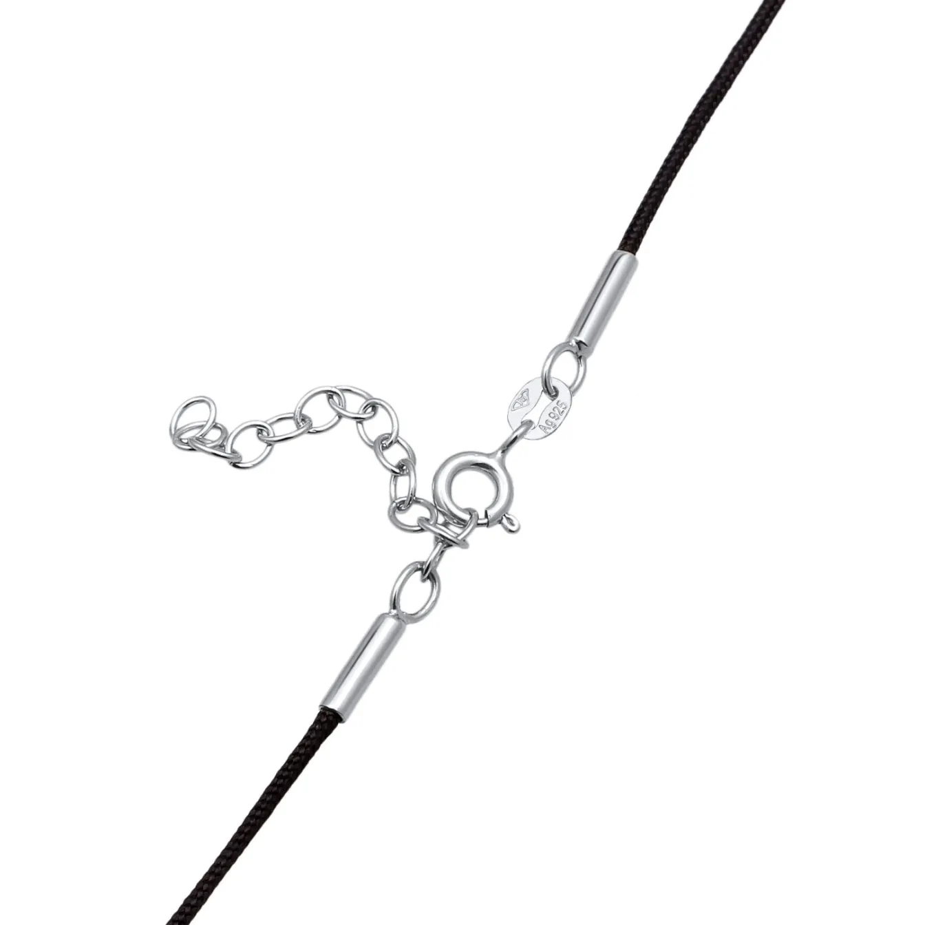 Elli "Choker Tropfenanhänger | Nylon (Schwarz)< Vergoldet|Halsketten