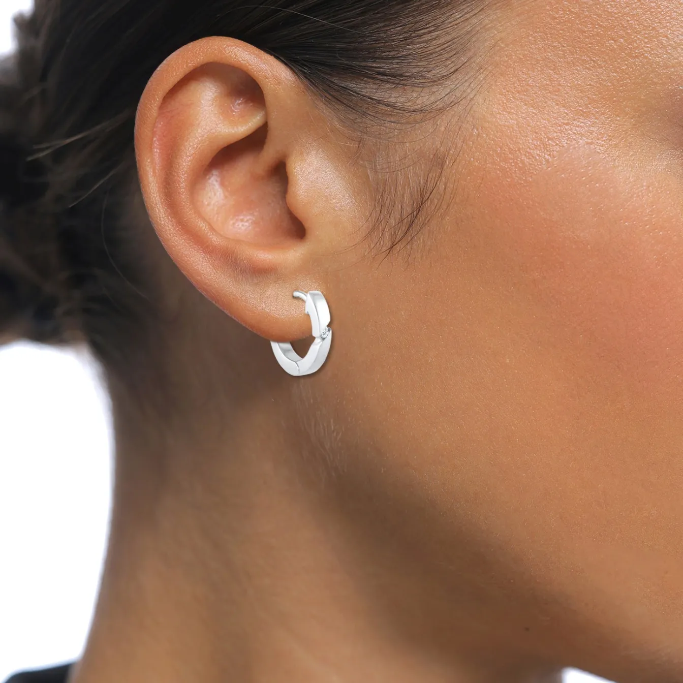 Elli "Creole | Diamant ( Weiß, 0,03 ct )< Roségold|Ohrringe