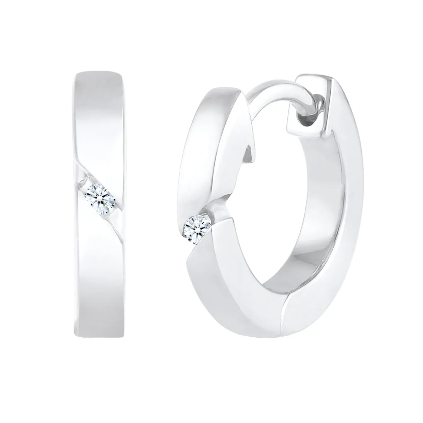 Elli "Creole | Diamant ( Weiß, 0,03 ct )< Roségold|Ohrringe