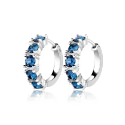 Elli "Creole | Kristall ( Blau )< Vergoldet|Ohrringe