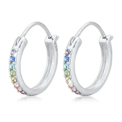 Elli "Creole | Kristall ( Rosa )< Vergoldet|Symbol-schmuck