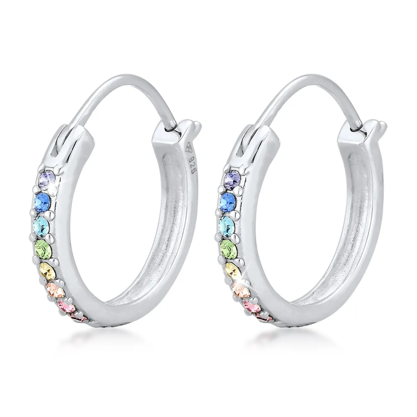 Elli "Creole | Kristall ( Rosa )< Vergoldet|Symbol-schmuck