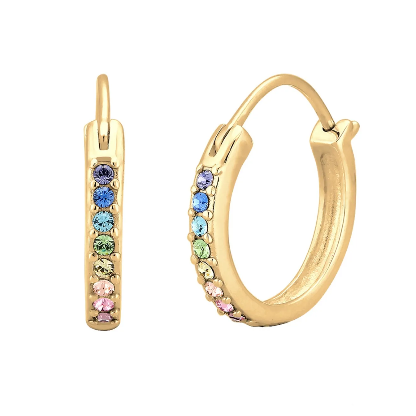 Elli "Creole | Kristall ( Rosa )< Vergoldet|Symbol-schmuck